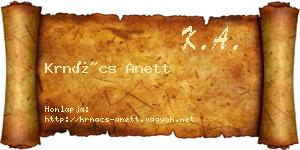 Krnács Anett névjegykártya
