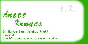 anett krnacs business card
